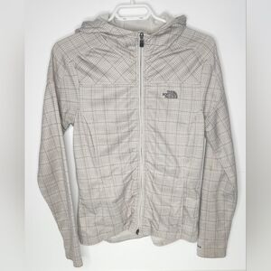 The North Face hoodie, cream plaid, Size S